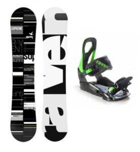 Raven Supreme black/lime snowboard + Raven S200 green vázání - 148 cm + S/M (EU 37-41)